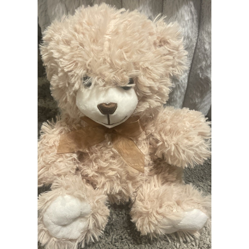 Burton and Burton Brown Teddy Bear Plush soft‎ plush bow light brown
